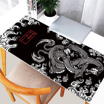 Mouse Pad Gaming XXL Mousepad Computer Keyboard Pad Mouse Mat Gamer Soft Office Carpet Japanese Art Dragon Big Table Mat Desktop