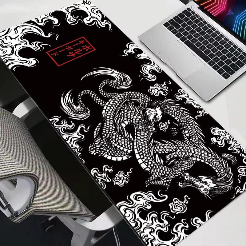 Mouse Pad Gaming XXL Mousepad Computer Keyboard Pad Mouse Mat Gamer Soft Office Carpet Japanese Art Dragon Big Table Mat Desktop